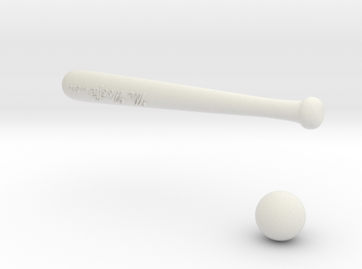 Baseball bat & ball 3d printed 