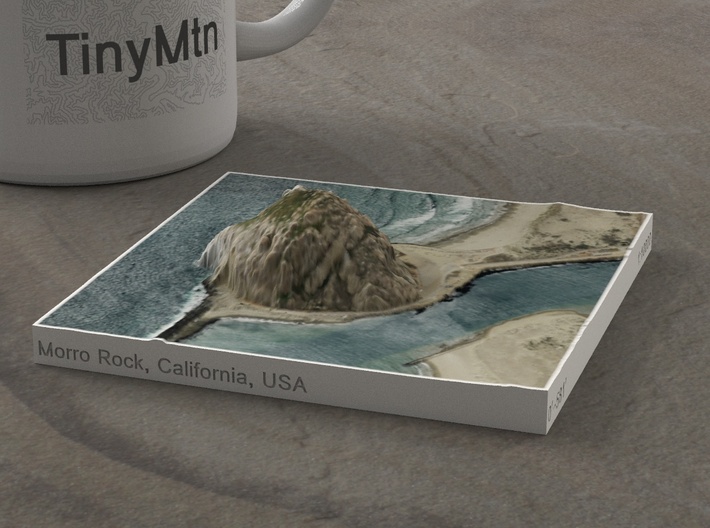 Morro Rock, California, USA, 1:10000 3d printed 
