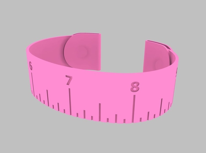 Loved Beyond Measure - Cuff Bracelet 3d printed Pink Strong & Flexible Polished Plastic Rendering
