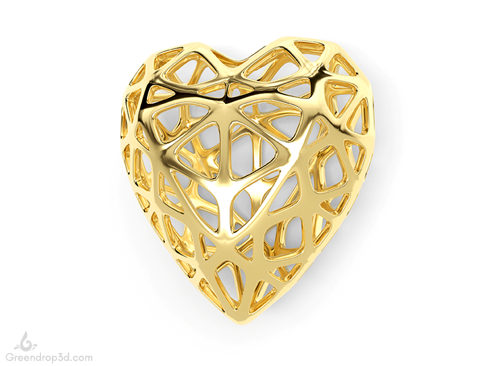 Voronoi heart Pendant 3d printed 