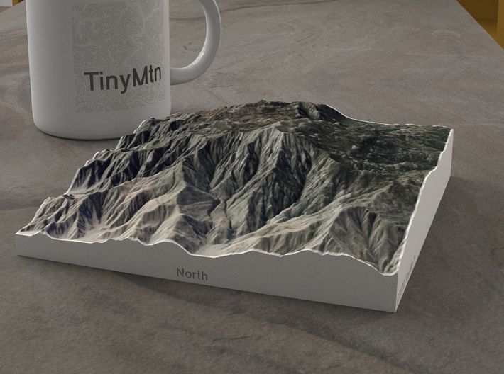 San Jacinto Peak, California, USA, 1:100000 3d printed