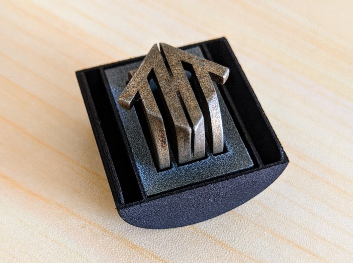 Rocking Ring Box 3d printed Not included: ring and ring holder (gray piece).