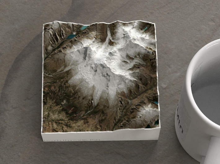 Nevado Huascarán, Peru, 1:150000 Explorer 3d printed 