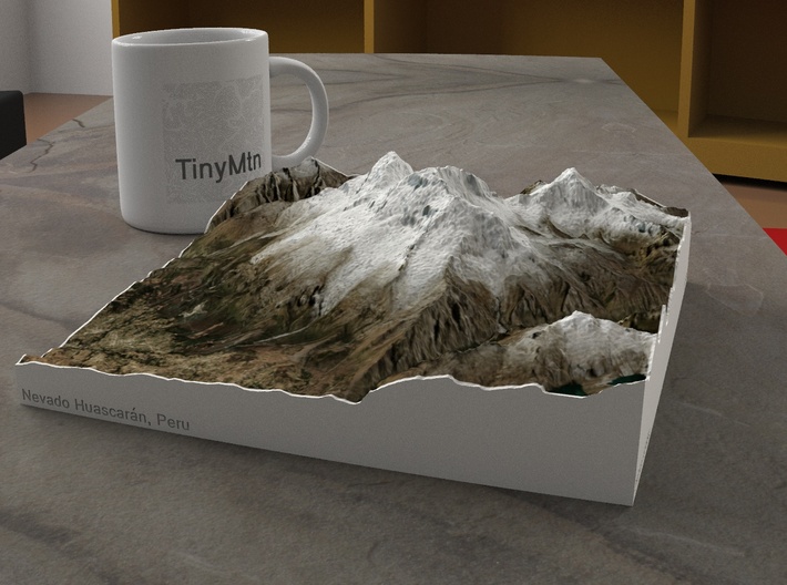 Nevado Huascarán, Peru, 1:75000 3d printed