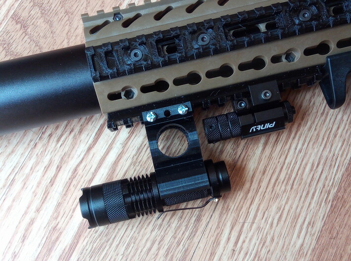 Lowered Fast Detach Rail Mount for Mini Cree Torch 3d printed 