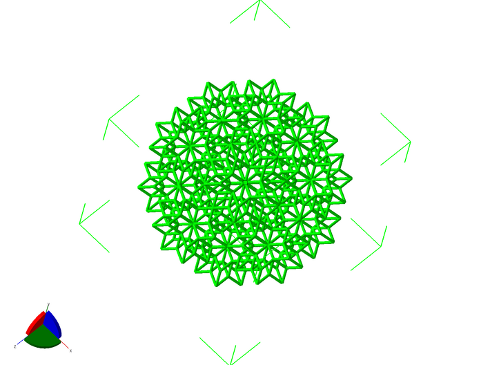 rhombic hexecontahedra, 20 3d printed 