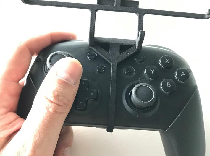 Controller mount for Switch Pro & Apple iPad mini  3d printed Nintendo Switch Pro controller - Front Rider - Barebones