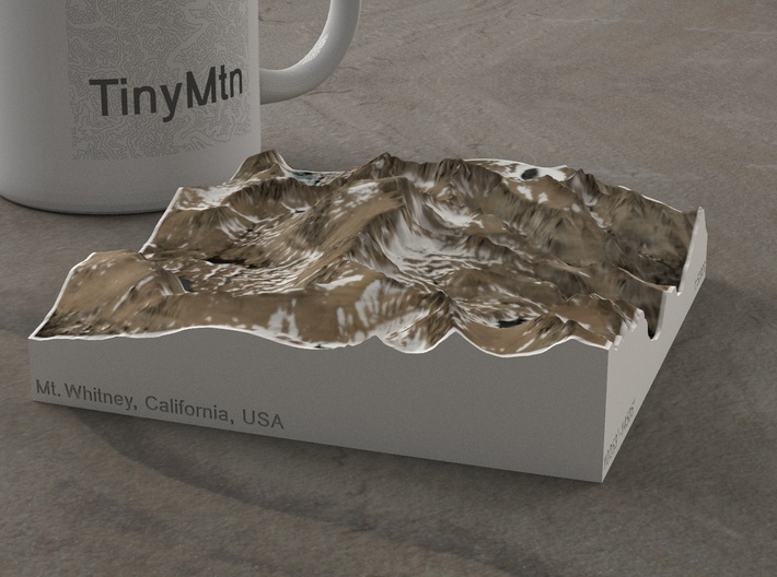 Mt. Whitney (new), California, USA, 1:50000 3d printed 
