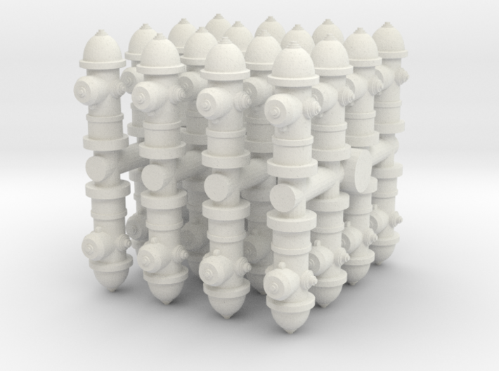 Fire Hydrant (x32) 1/120 3d printed
