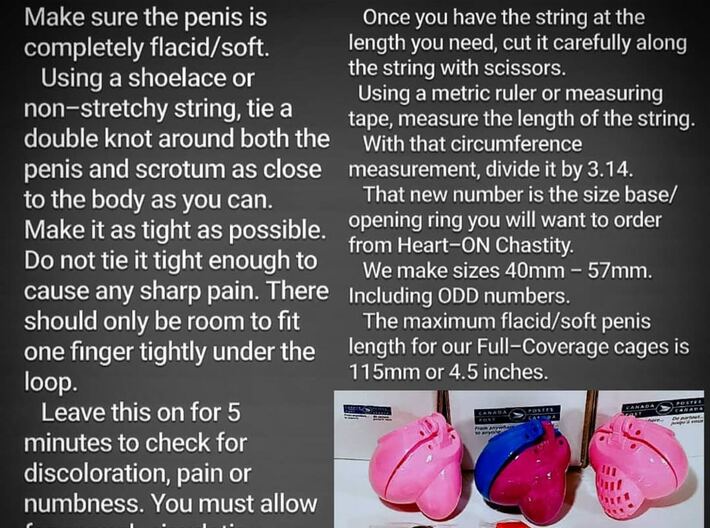 42mm Back for Heart-ON Chastity's Contained and Ca 3d printed How to choose the correct size
