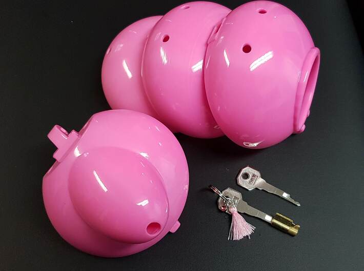 44mm BACK to Heart-ON Chastity's Contained and Cag 3d printed We recommend 3 sizes with 6mm spread