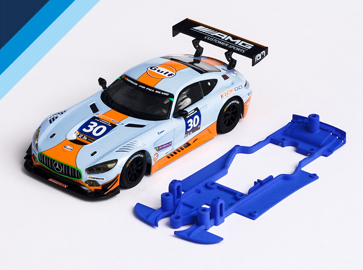 1/32 Scalextric AMG Mercedes GT3 Chassis S.it pod 3d printed Chassis compatible with Scalextric AMG Mercedes GT3 body (not included)