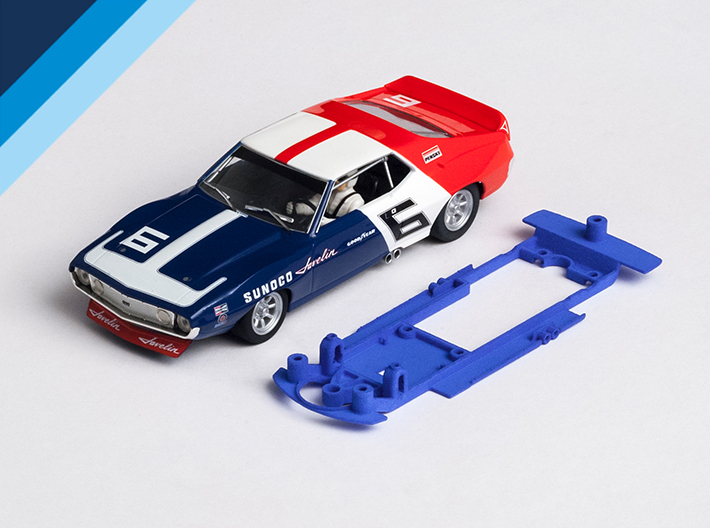 1/32 Scalextric AMC Javelin Chassis for Slot.it SW 3d printed Chassis compatible with Scalextric AMC Javelin body (not included)