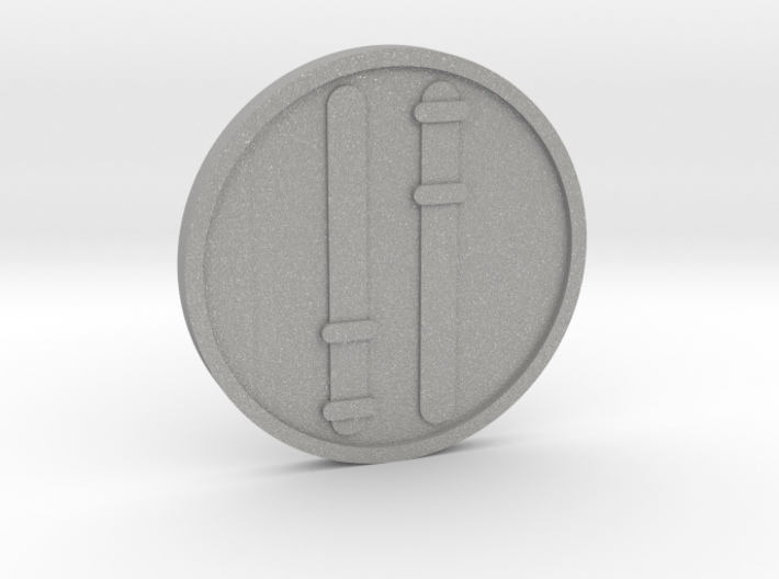 Two of Wands Coin 3d printed