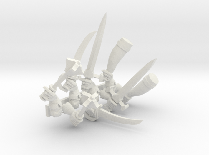 Weaponpack: Maces Clubs Falchions Longswords 3d printed Model as delivered