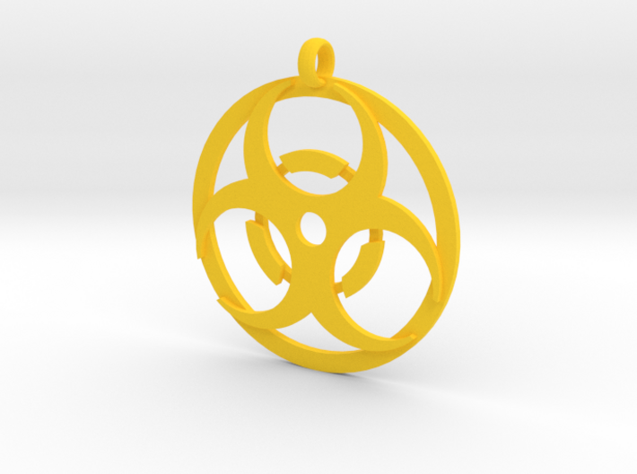 Biohazard necklace charm 3d printed