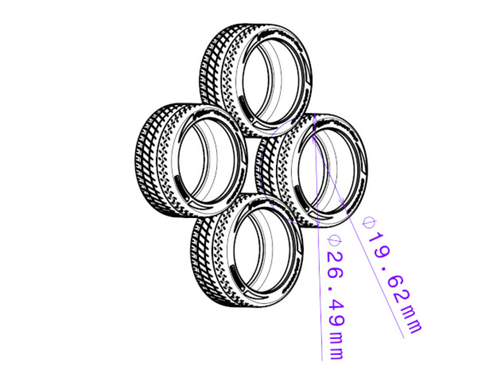 1/24 - 17" Michelin PS Cup Semi Slick, model tyres 3d printed 