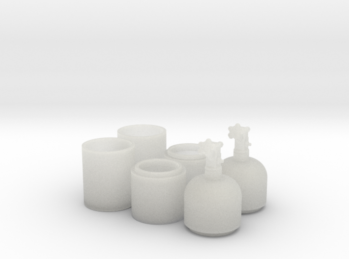 1/24 One Pair of Nitrous Bottles with Valves 3d printed