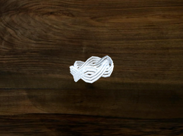 Turk's Head Knot Ring 2 Part X 6 Bight - Size 0 3d printed