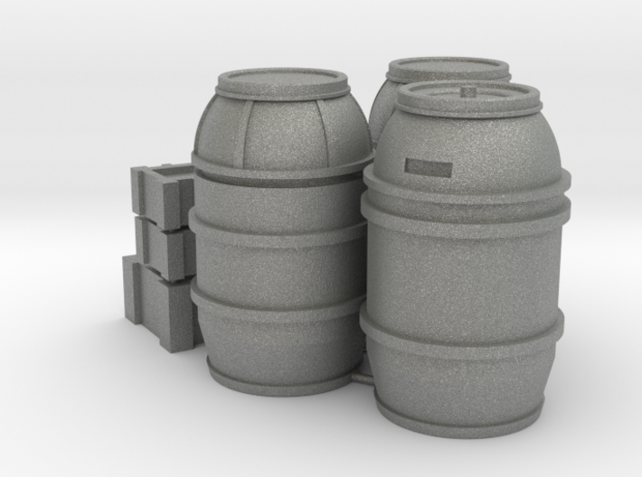 1/12 BARRELS CANS AND BOXES 3d printed