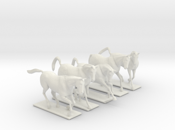 Horses for 28mm miniature 3d printed