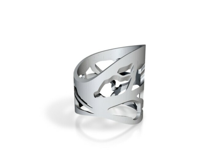 Leaf cut out ring 3d printed