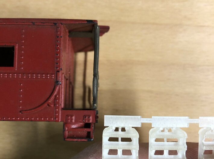 S scale LV Caboose Steps 3d printed Photo courtesy of Rick &quot;BV_S_Scale&quot;