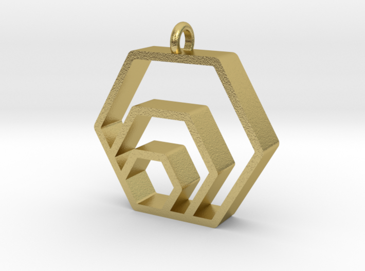 hex logo pendant 3d printed