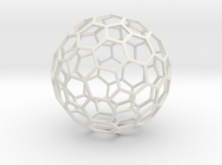 Goldberg Polyhedron[2,1], flat faces, large 3d printed