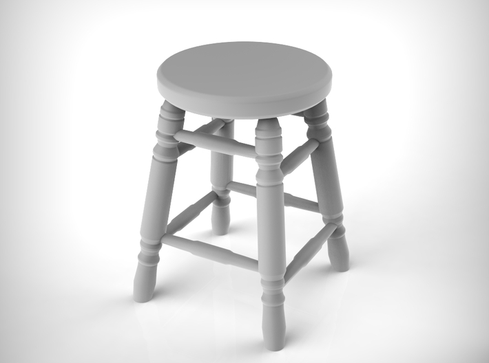 Stool 03. 1:12 Scale x2 Units 3d printed