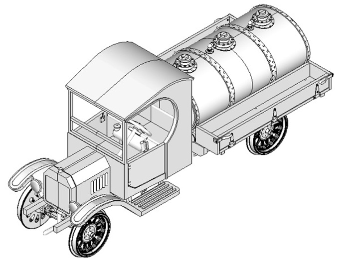 HOn3 Model TT Railtruck Fuel Tank Body A 3d printed Shown mounted on Chassis