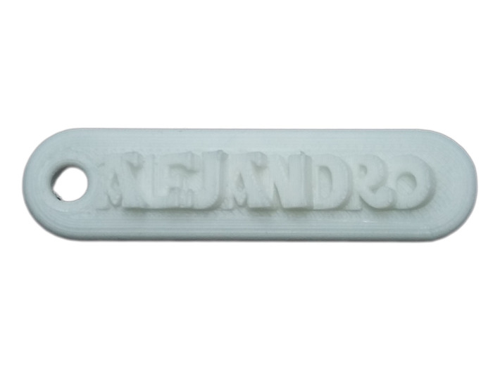 ALEJANDRO Personalized keychain embossed letters 3d printed 