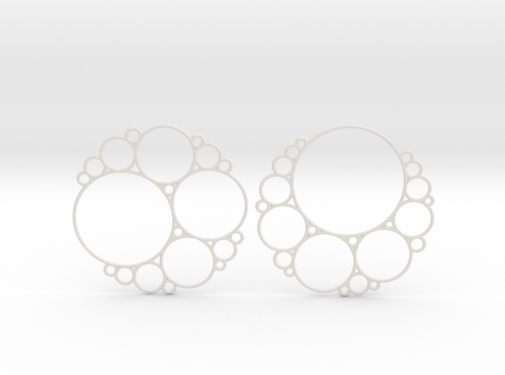 Bubbly Apollonian Earrings 3d printed