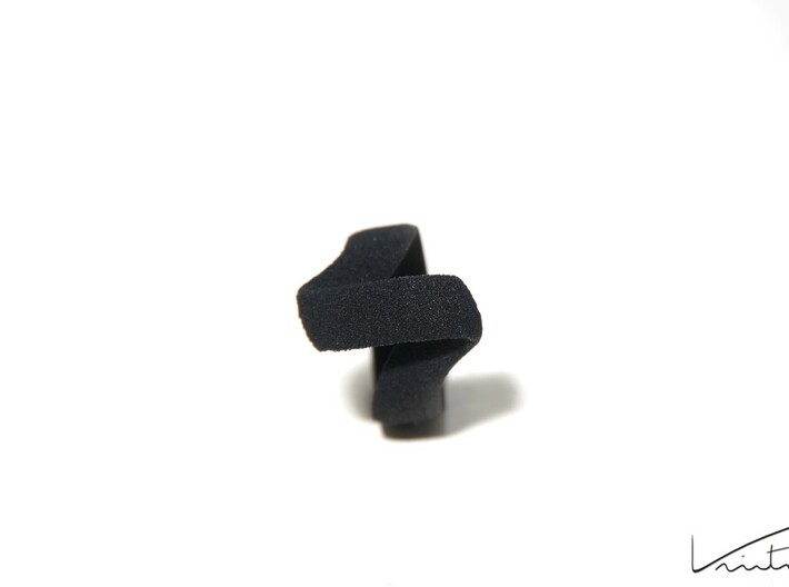 Twist Parallel ring 3d printed Black Strong & Flexible