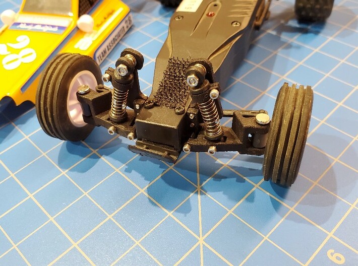 Front suspension kit for AE 1:28 cars 3d printed