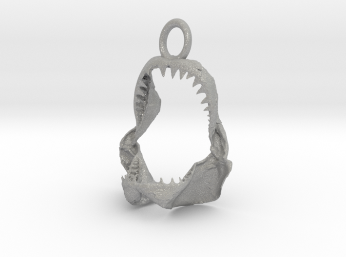 white shark jaw pendant 3d printed
