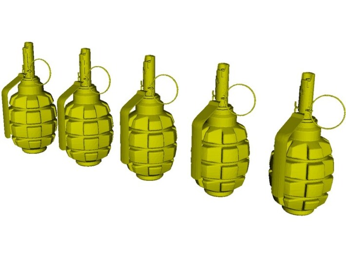 1/12 scale F-1 Soviet hand grenades x 5 3d printed