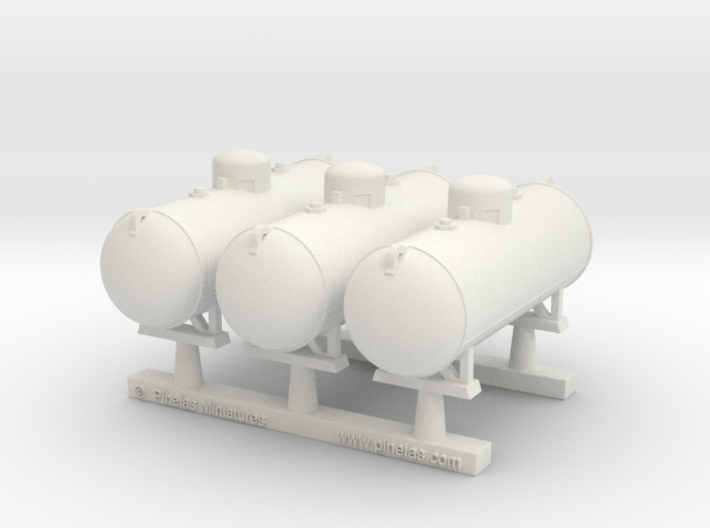 Propane tank 500 gallon. HO Scale (1:87) x3 Units 3d printed 
