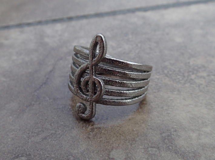 Treble Clef Ring 3d printed