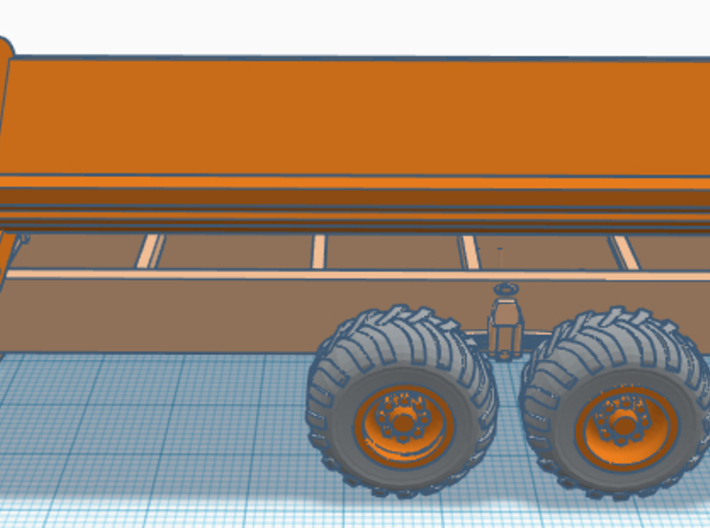 1/87th Construction or Farm Side Dump Trailer 3d printed wheels not inlcuded