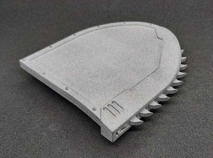 Action Figure Chainshield - Right handed 3d printed Printed in Grey PA12