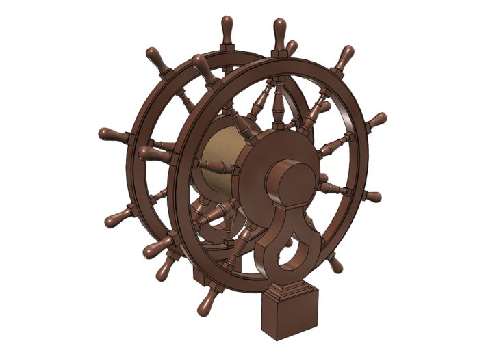 1/96 Wheel and Pedestal for Frigates, Sloops, etc. 3d printed Painting suggestion.