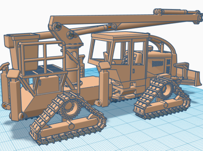 1/64th Skidder Off Road Utility Bucket vehicle 3d printed with tracks, not included