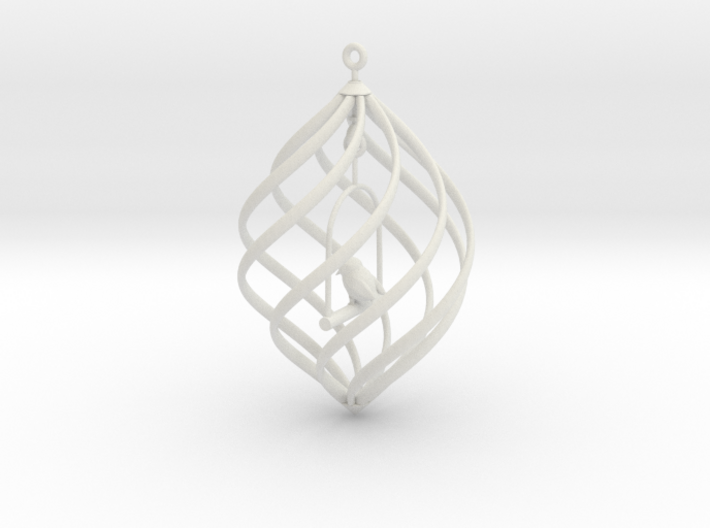 Birdcage Spinning Ornament  3d printed 