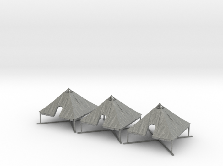 1/144 WWII US M1934 Tent Opened 3 pcs. Value Pack 3d printed