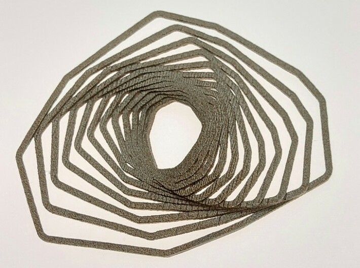 Swirl Pendant 3d printed Swirl Pendant - Polished Bronzed-Silver Steel 