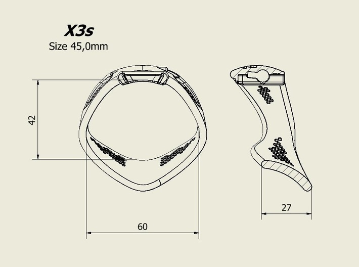 X3S Ring 45mm 3d printed 