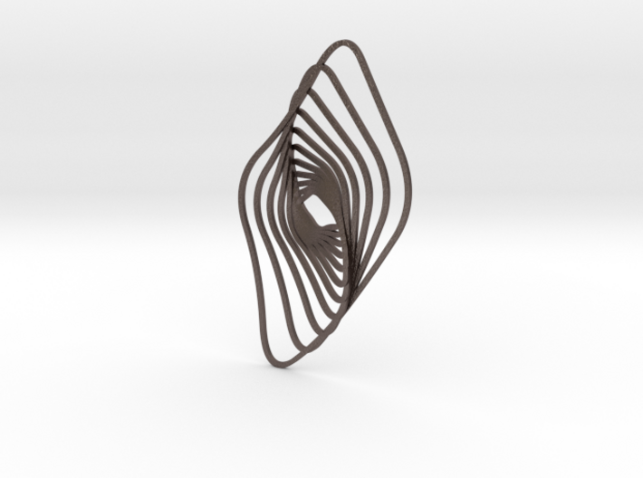 Swirl Rhombus Pendant 3d printed