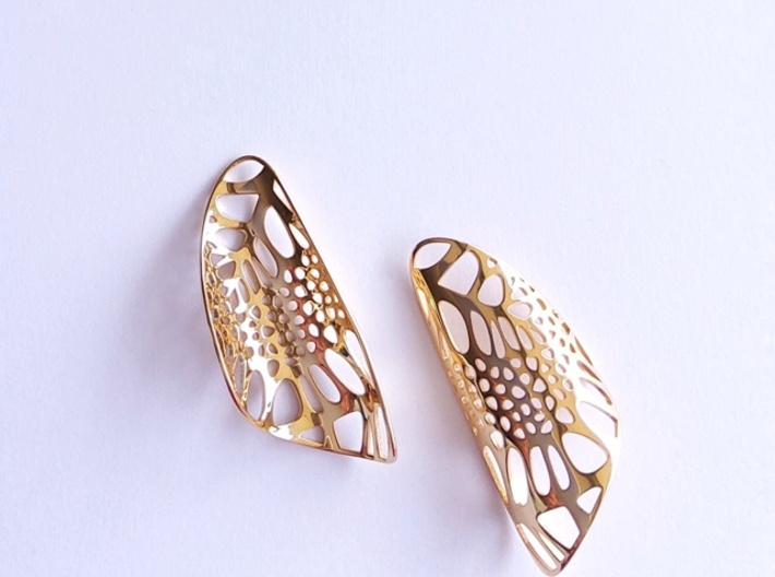 Lace Petal Earrings 3d printed Petal earrings - 14k Gold Plated