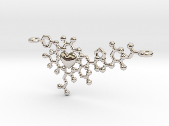 Oxytocin Molecule Love Heart Pendant 3D Printed 3d printed